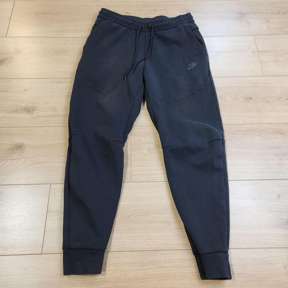 Nike Tech Fleece Pants Mens Medium Black Joggers Tapered Zip Pocket CU4495-010